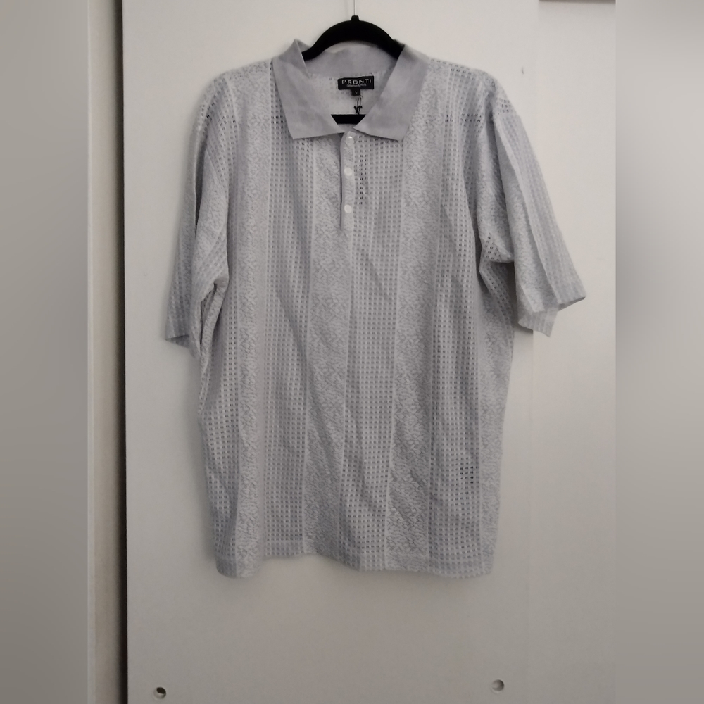 Men's NWT Pronti Grey Polo Size Large